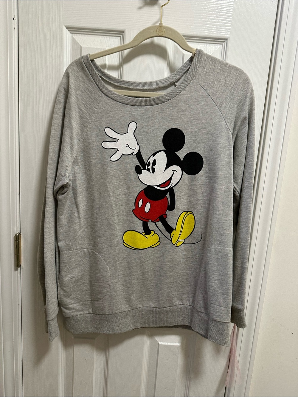 Disney Gray Crewneck Sweatshirt with pockets. Classic Mickey Graphic